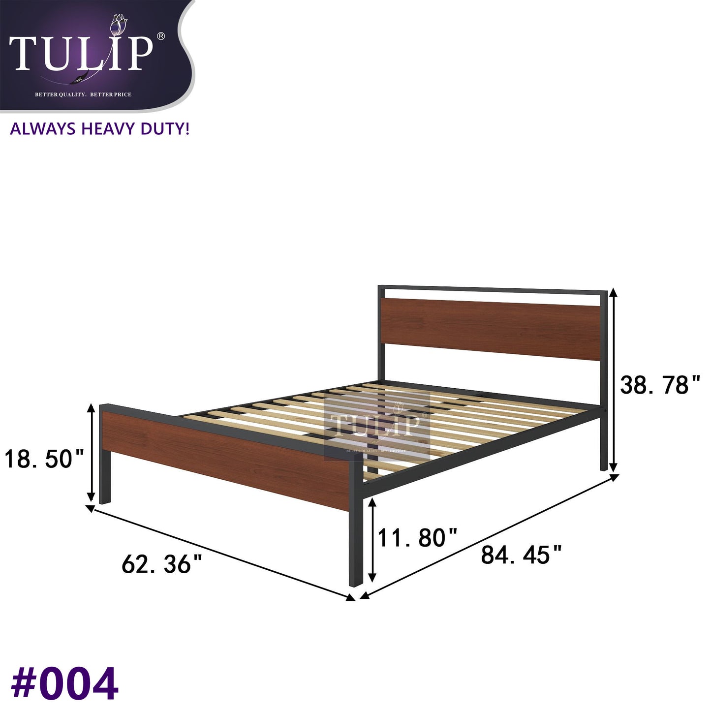 $200 HEAVY DUTY BED#004~Full/queen/king in stock