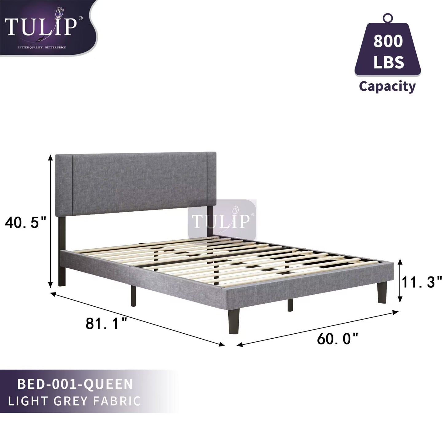 $500█♣█ TULIP® BRAND NEW FABRIC BED+PILLOWTOP MATTRESS 2PCS COMBO SET!QUEEN SIZE!