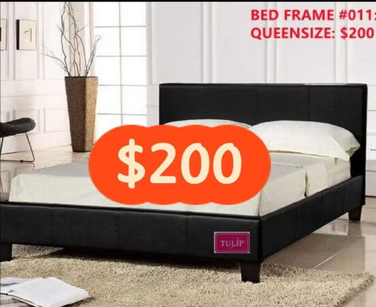 $200 Tulip® brand new dark grey fabric bed frame#011~queen size~no boxspring required!