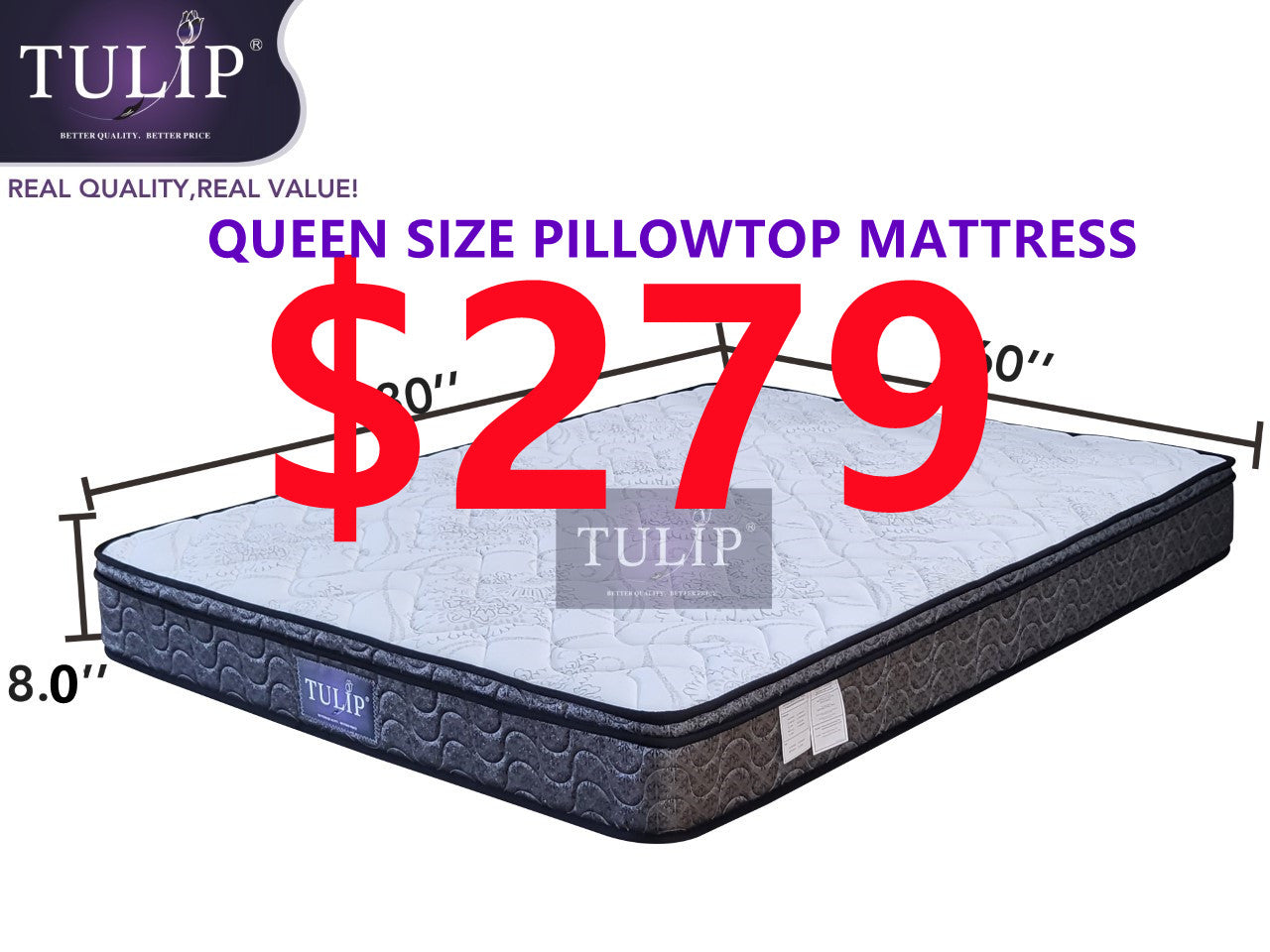 $500█♣█ TULIP® BRAND NEW FABRIC BED+PILLOWTOP MATTRESS 2PCS COMBO SET!QUEEN SIZE!